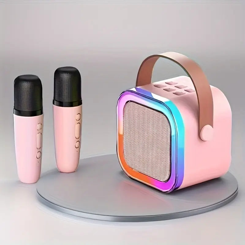 Nešiojama karaoke sistema su 2 mikrofonais