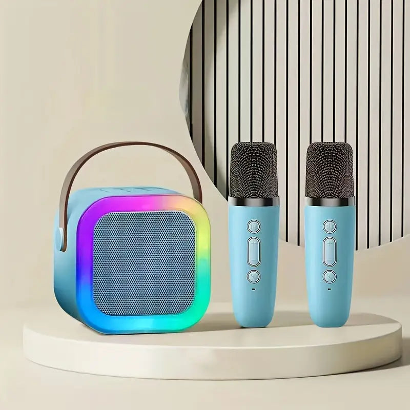 Nešiojama karaoke sistema su 2 mikrofonais